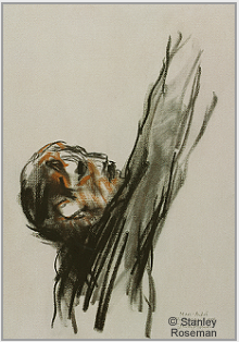 Drawing by Stanley Roseman, "The Chimney Sweep Marc Andr," 1989, chalks on paper, Teylers Museum, Haarlem.  Stanley Roseman.