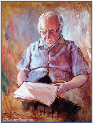Portrait by Stanley Roseman of Virgil Thomson, 1972, oil on canvas. Collection of the artist.  Stanley Roseman