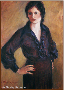 Portrait by Stanley Roseman of Emilia, 1973, oil on canvas. Private collection New York.  Stanley Roseman