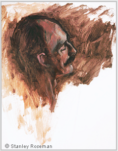 Portrait by Stanley Roseman of Tom, 1974, oil on Strathmore paper, Private collection, New York.  Stanley Roseman.