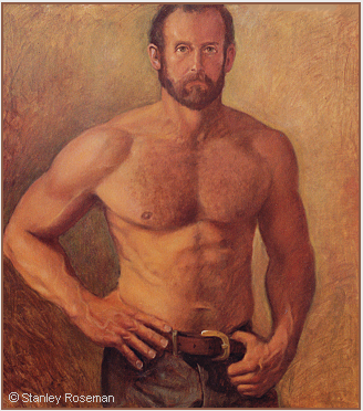 Portrait by Stanley Roseman of Roger, 1973, oil on canvas, Private collection, New York.  Stanley Roseman.