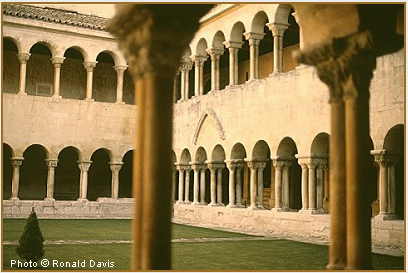 The Romanesque, two-storied Cloister of Silos, in the Provence of Castile.  Photo by Ronald Davis.