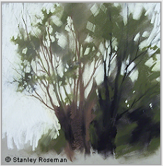 Landscape drawing by Stanley Roseman , Willows, 2002, chalks and pastels on paper, Private collection, Switzerland.  Stanley Roseman   