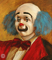 Painting by Stanley Roseman of the circus clown Keith Crary (detail), 1973, Collection of the artist.  Stanley Roseman